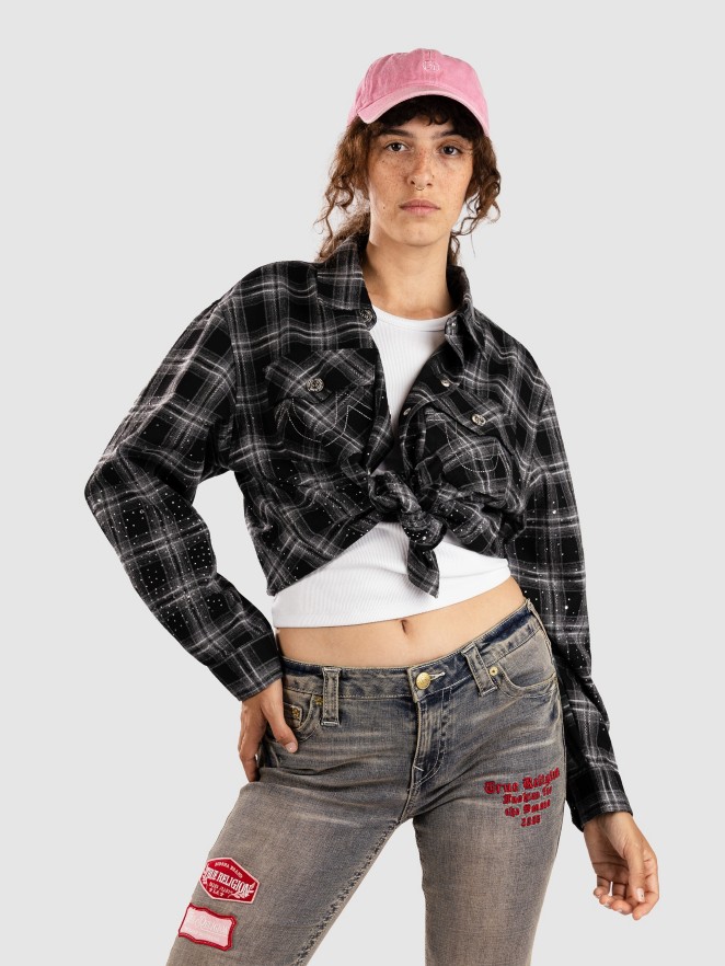 True Religion Ombre Crystal Plaid Shirt