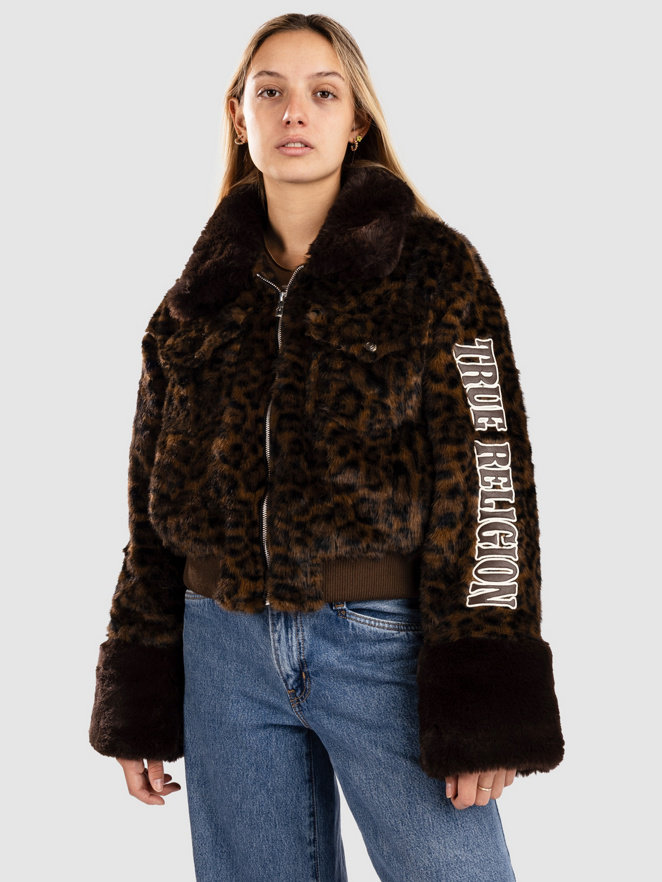 True Religion True Leopard Faux Fur Jacket