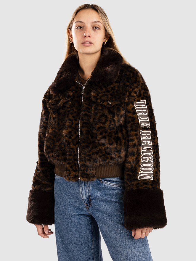 True Religion True Leopard Faux Fur Jacket