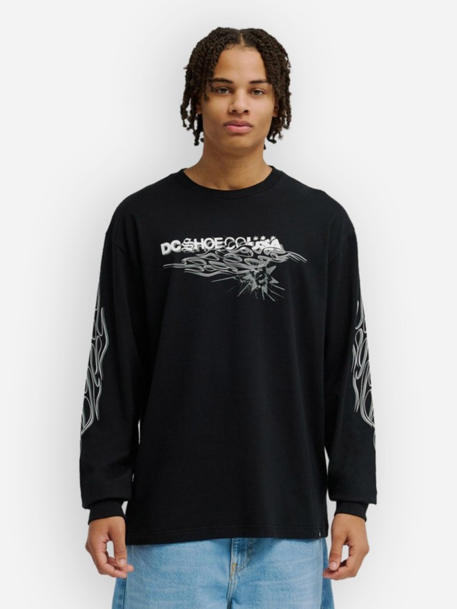DC Side Flame Long Sleeve T-Shirt