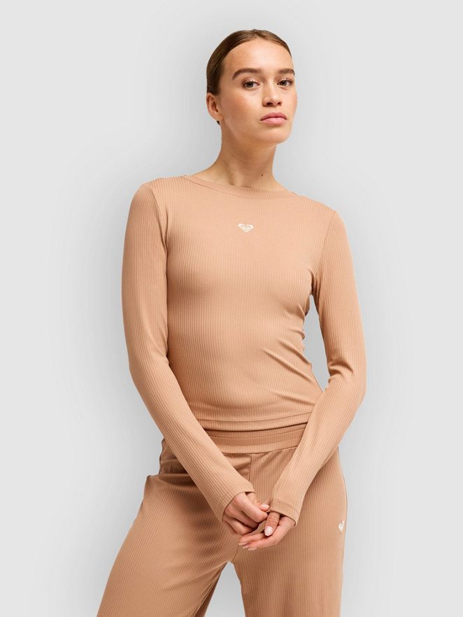 Roxy Rise & Vibe Rib Crossed Backls Long Sleeve T