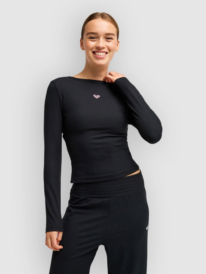 Roxy Rise & Vibe Rib Crossed Backls Long Sleeve T