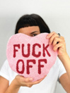 bitten Huggable Fuck Off Heart Pillow