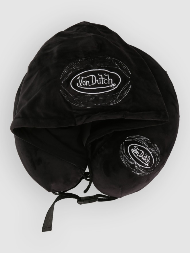 Von Dutch Pinstripe Logo Hooded Travel Pillow