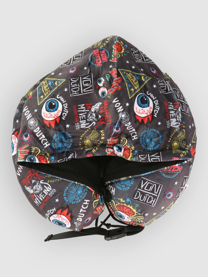 Von Dutch Jax Black Hooded Travel Pillow