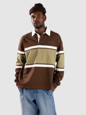 Tomato Longsleeve Polo patroon Striped Cocoa Powder