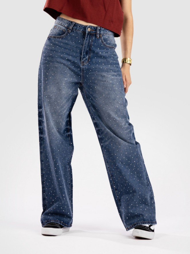 Blue Tomato Rhinestone Baggy Denim Jeans