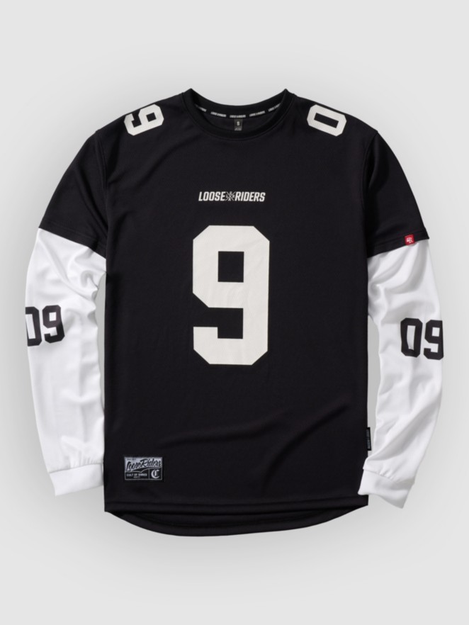 Loose Riders Nine Lives Varsity White Long Sleeve Jersey