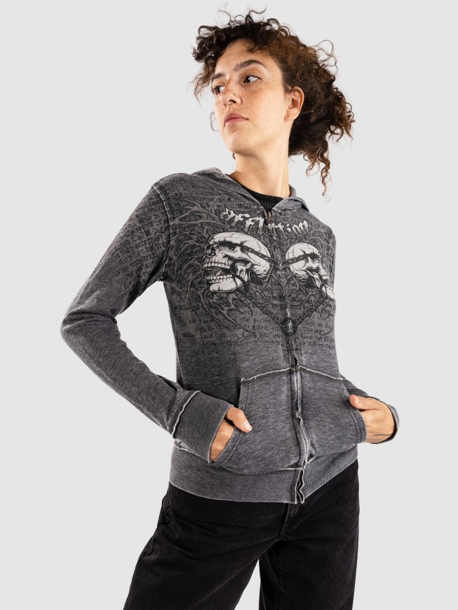 Affliction Collaspe Burnout Sweat à capuche Zippé