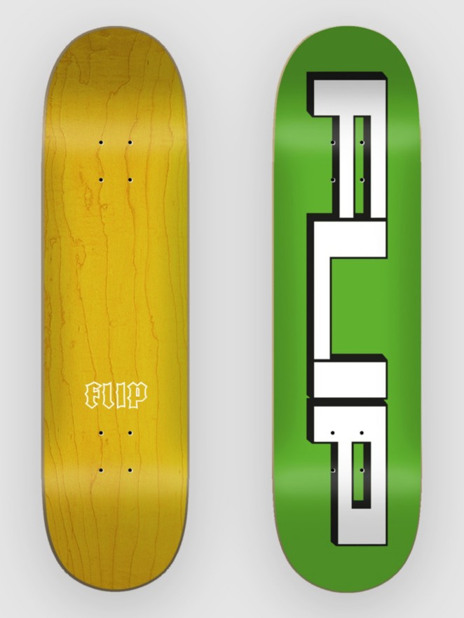 Flip Squared Logo Green 8.25″X31.85″ Planche de skate
