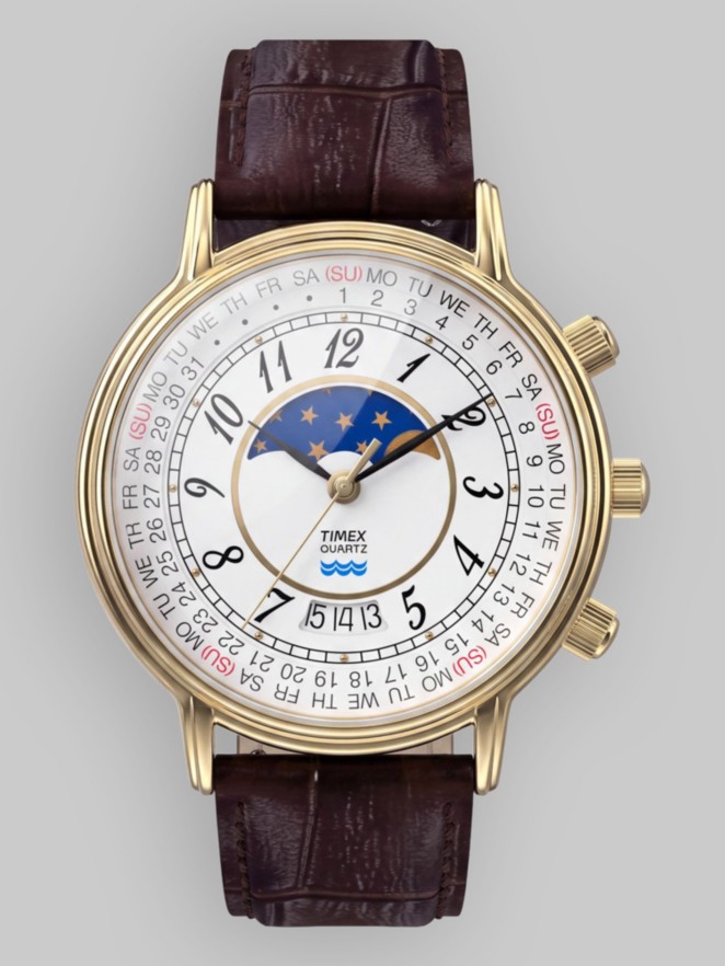 Timex 1990 Moon Phase&Calendar Dial Reissue Watch
