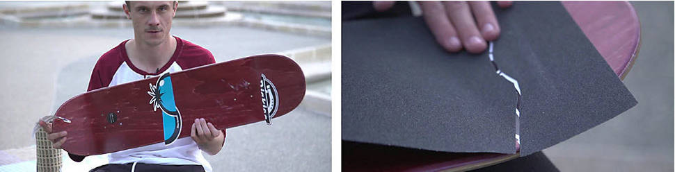 Put stickers on your deck &amp; stick the pieced griptape to your deck without creating bubbles