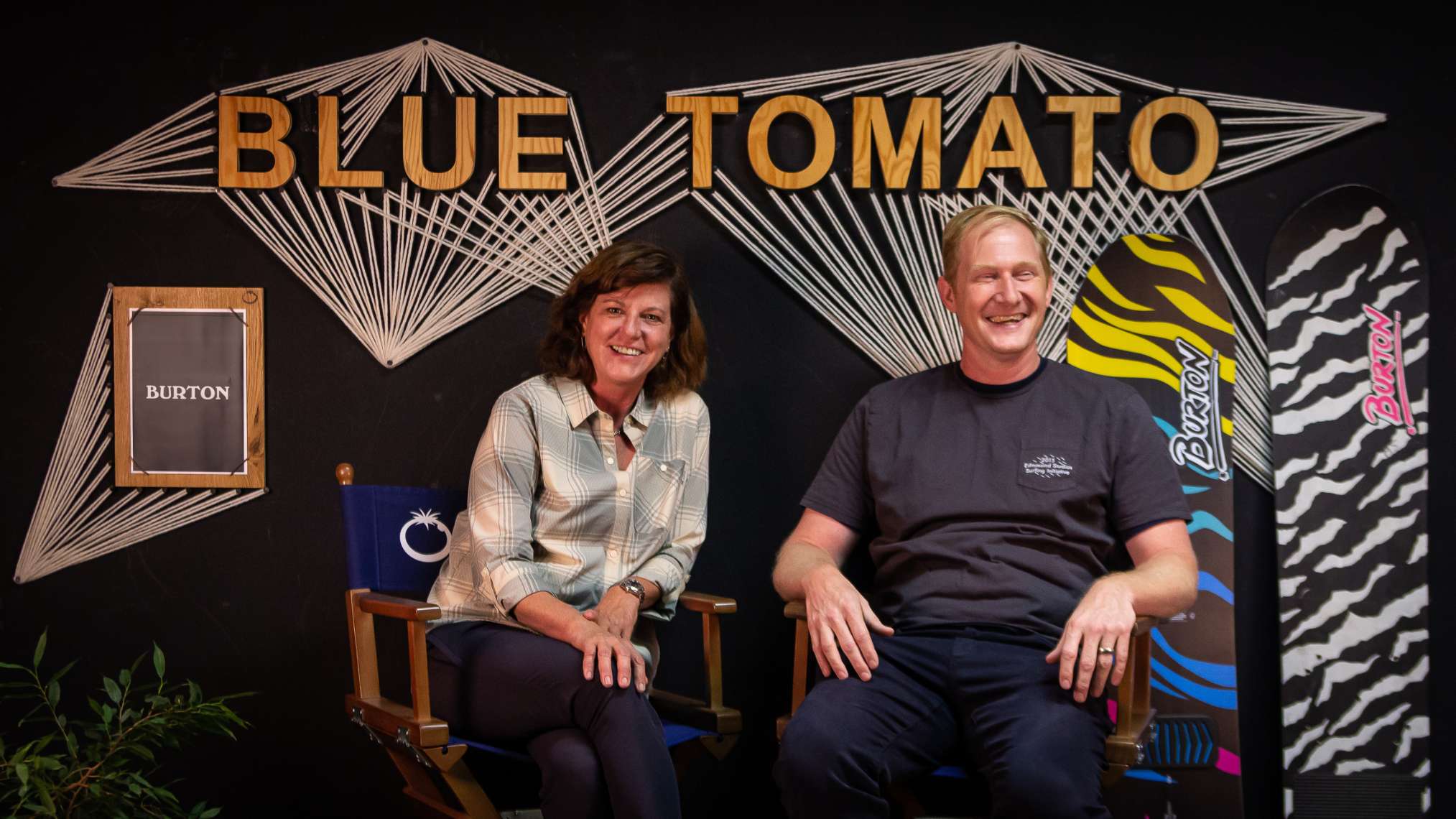Burton CEO Donna Carpenter with Blue Tomato CEO Adam Ellis
