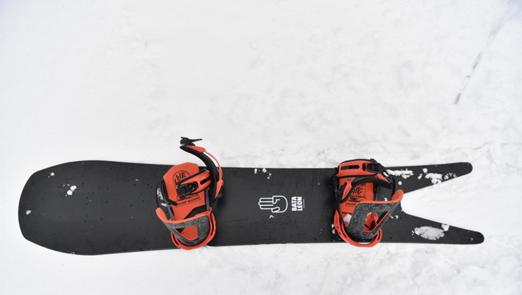 Bataleon Surfer with Switchback Bindings with a big setback