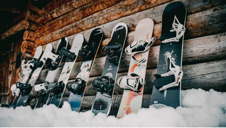 Primo piano dell'anima di uno snowboard