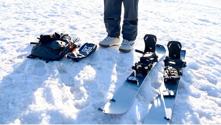 Two solid boards and two splitboards from Jones